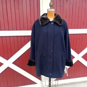 Forecaster of Boston Navy Blue Car Coat - Size 14 - NWT